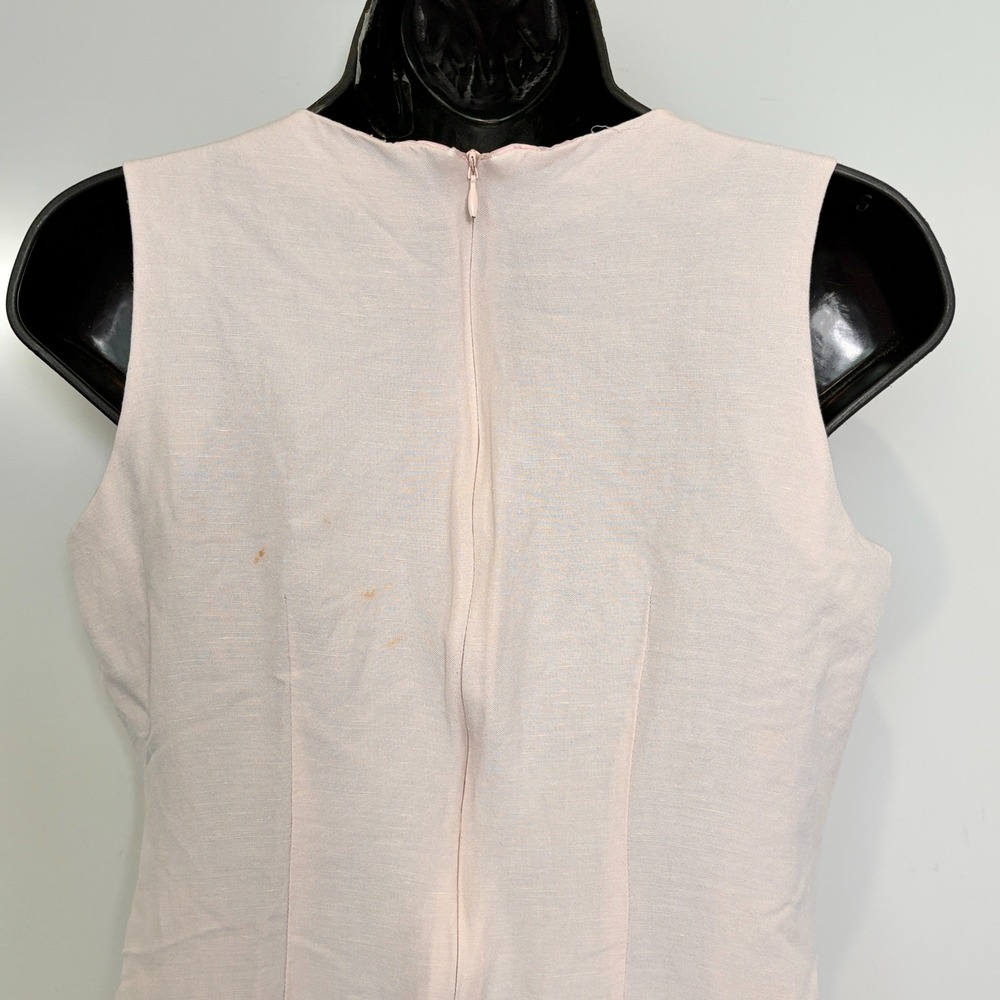 Jessica Howard Vintage Sleeveless Linen Blend Floral Hem Dress 6 Petite Pink - Picture 6 of 12